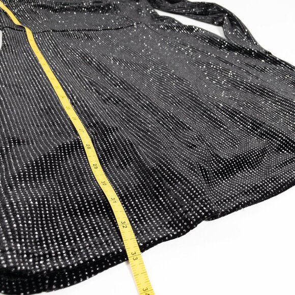 NWT Lulus Black Glitter Open-Back Long-Sleeve Mini Dress SZ L - Picture 10 of 12